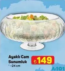 AYAKLI CAM SUNUMLUK 24 CM